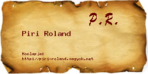 Piri Roland névjegykártya